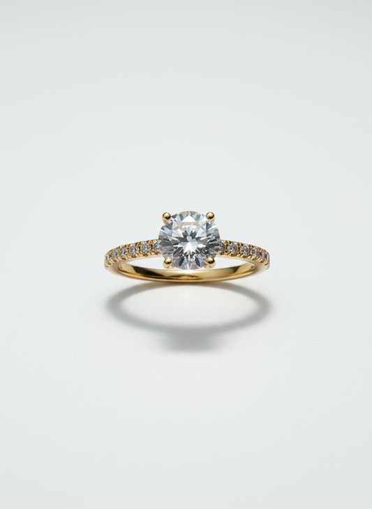 Classic Round Cut Ring – Gold Tone