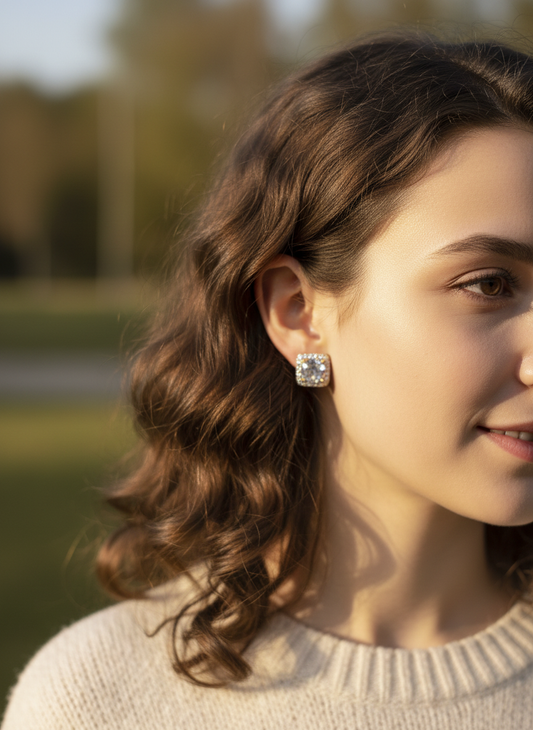 Luxe Zirconia Stud Set – 3-Delige Oorbellen (Goud)