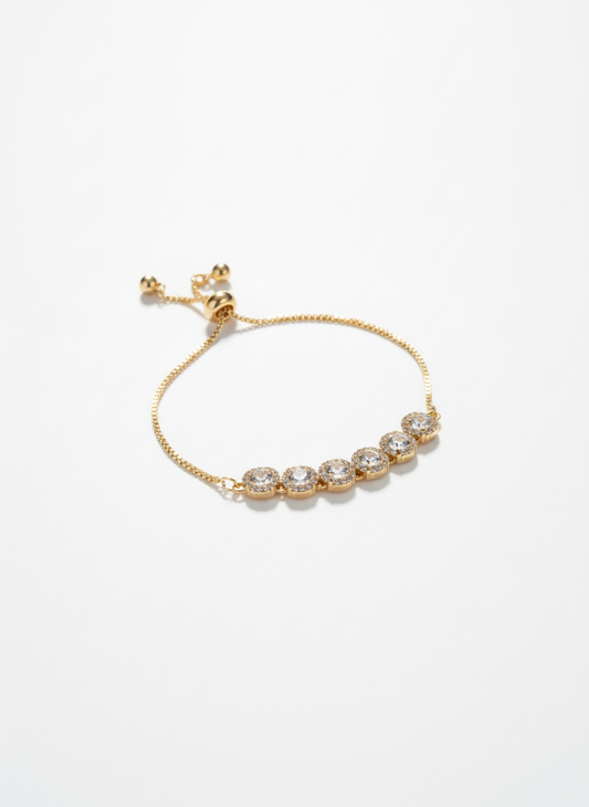 Bracelet – Gold Tone & Zirconia Row