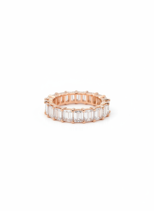 Baguette Eternity Ring – Gold Tone & Zirconia