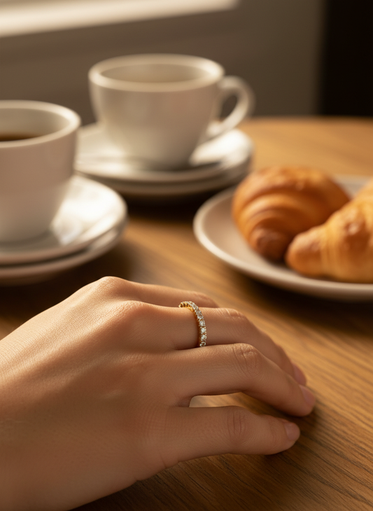 Classic Pavé Ring – Gold Tone & Zirconia